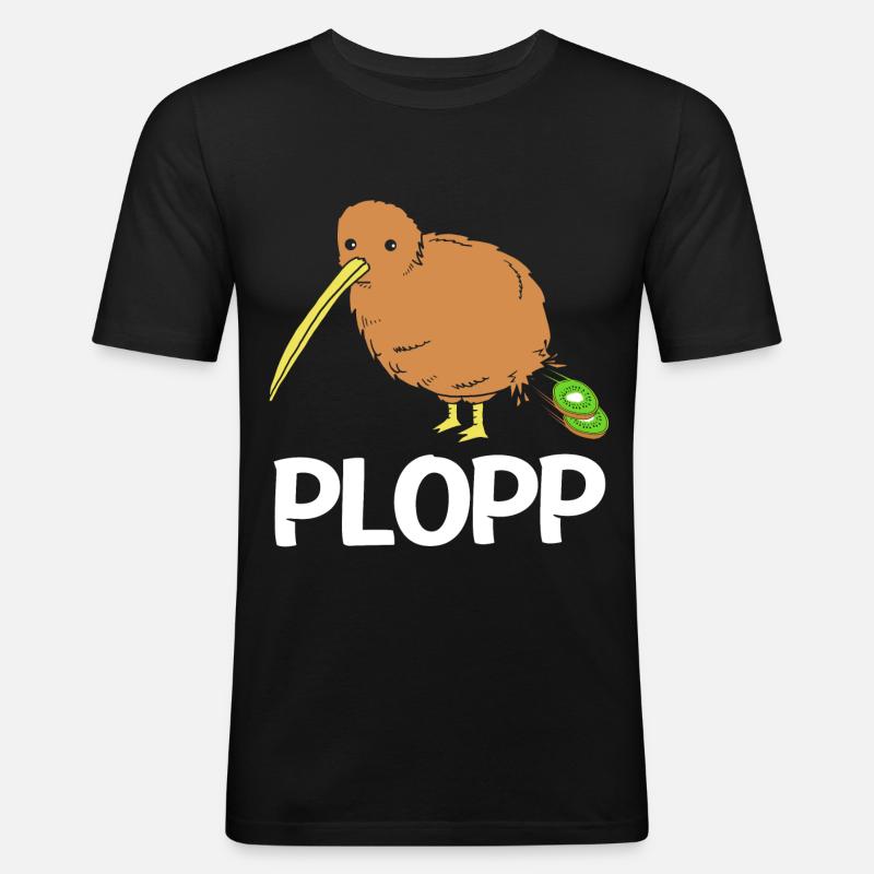 kiwi-vogel Kiwi Vogel - Männer Slim Fit T-Shirt - Schwarz