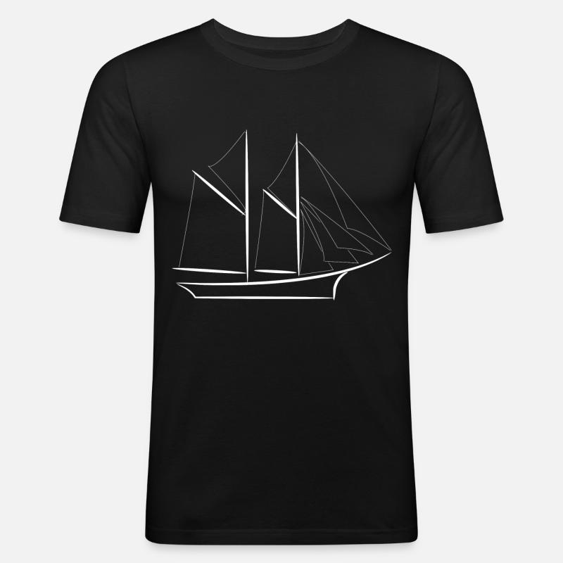 schiff - Männer Slim Fit T-Shirt - Schwarz