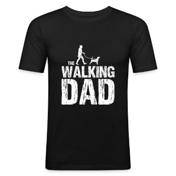 Beagle The Walking Dad Geschenk für Hunde Vater - Männer Slim Fit T-Shirt - Schwarz - Vorne - Nik (191cm)