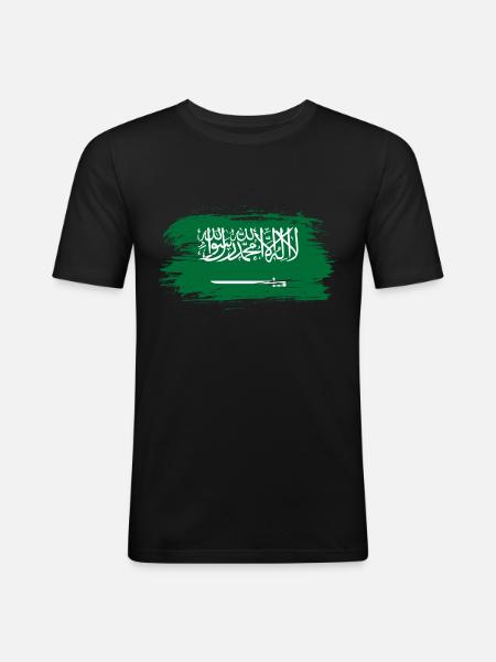 Saudi Arabia flag - Men's Slim Fit T-Shirt - black
