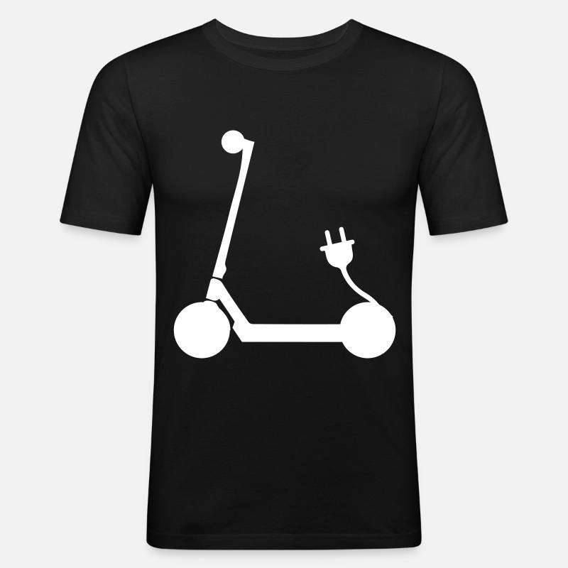 E-roller Icon - Männer Slim Fit T-Shirt - Schwarz