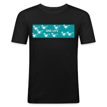 ONE LIFE - T-shirt près du corps Homme - noir - Devant - Nik (191cm)