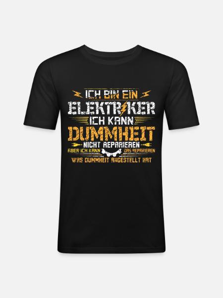 Ich bin Elektriker - Männer Slim Fit T-Shirt - Schwarz