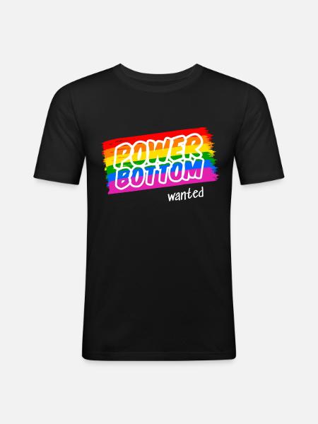 Horny Top veut un Power Bottom - T-shirt près du corps Homme - noir