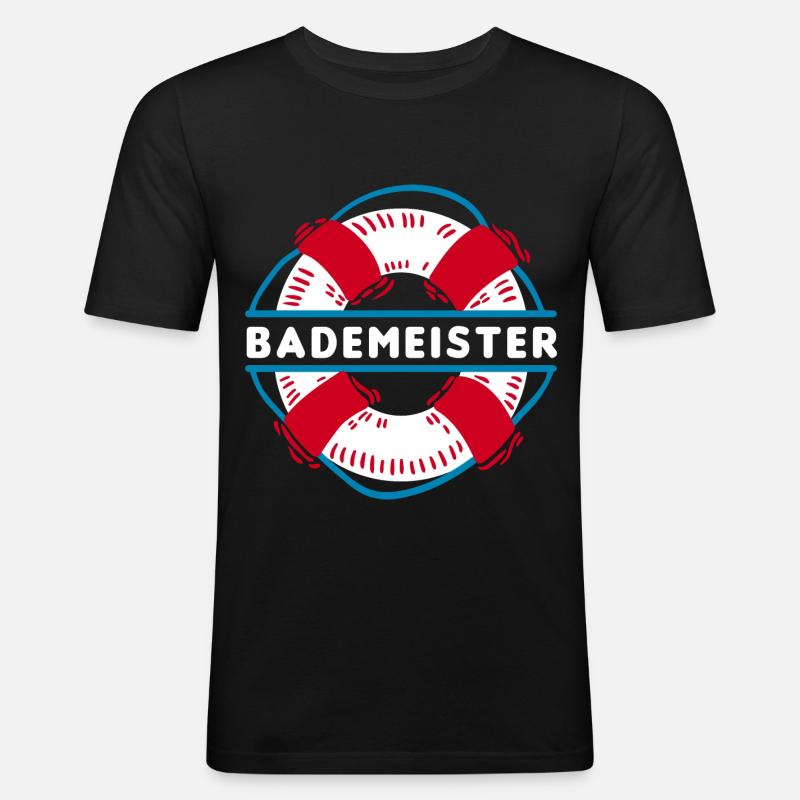 Poolboy Poolboy Sommer - Männer Slim Fit T-Shirt - Schwarz