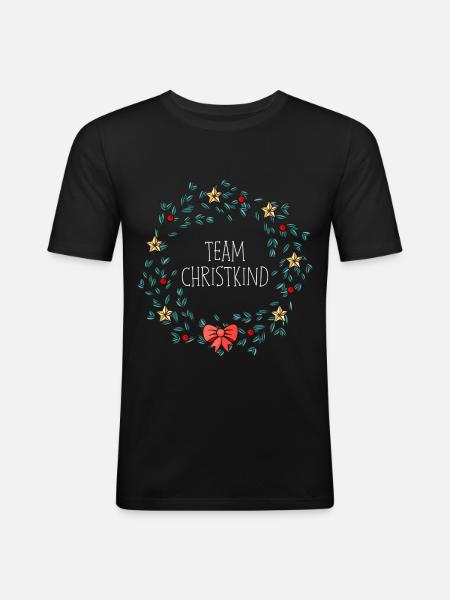Team Christkind - Männer Slim Fit T-Shirt - Schwarz