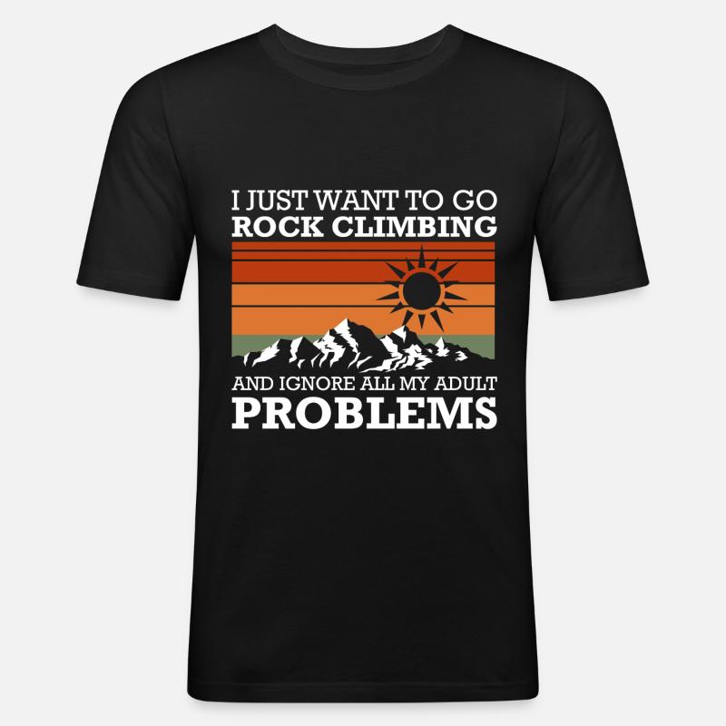 Problem Lustig Mir Egal Motto - Männer Slim Fit T-Shirt - Schwarz