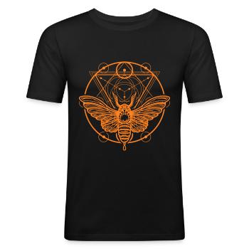 Symbol Superstition Sun Pictogram - Men's Slim Fit T-Shirt - black - Front - Nik (191cm)