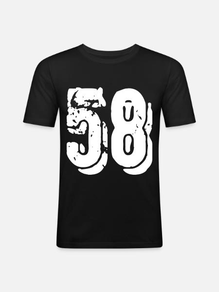 58 number jersey - Men's Slim Fit T-Shirt - black