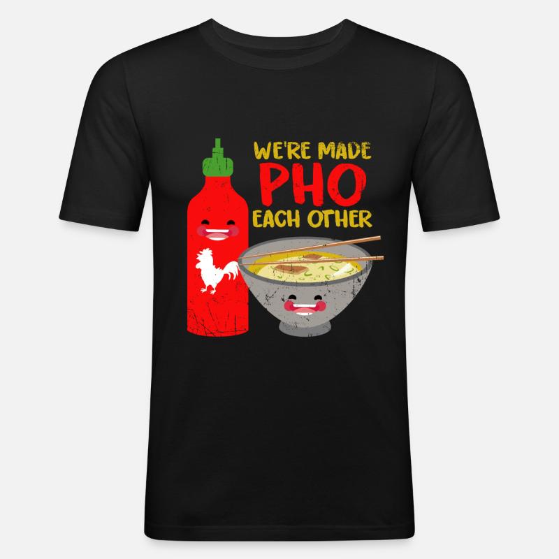 Pho Suppe - Männer Slim Fit T-Shirt - Schwarz