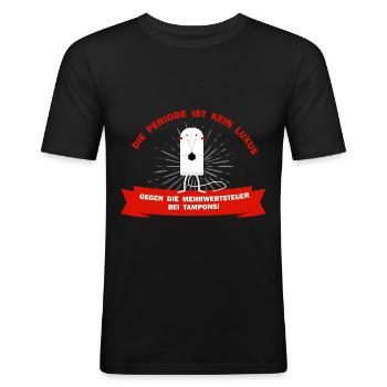 Période menstruation luxe taxons dictons - T-shirt près du corps Homme - noir - Devant - Nik (191cm)