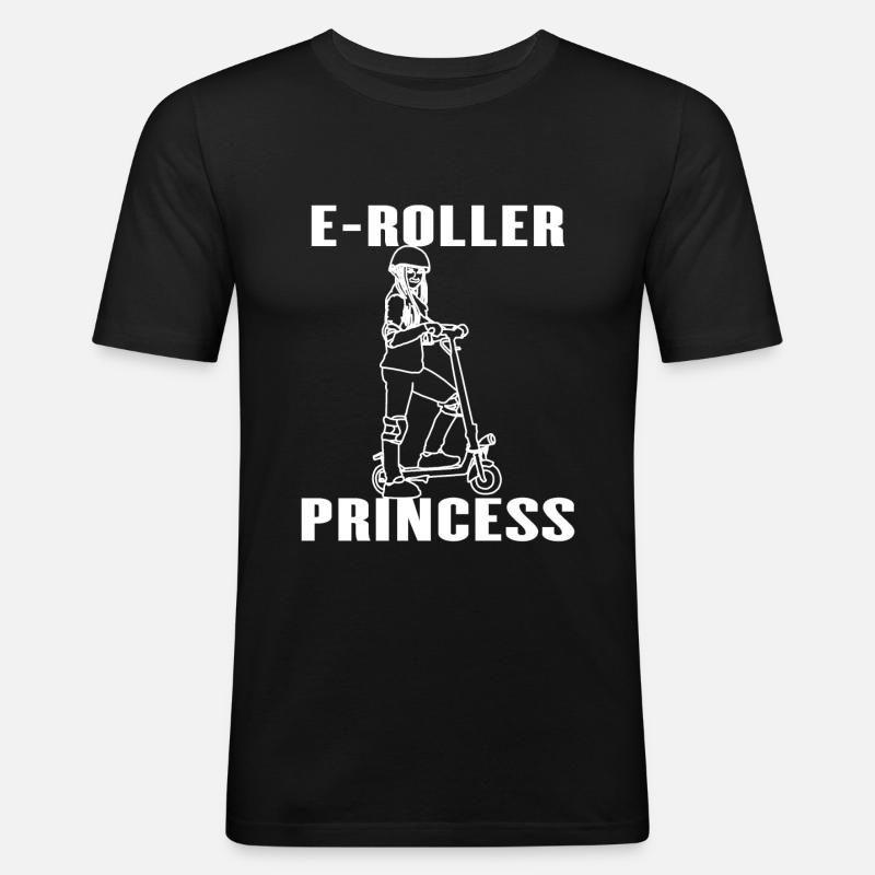 Elektro Roller Prinzessin E-Roller Geschenkidee - Männer Slim Fit T-Shirt - Schwarz