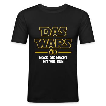 Das wars möge die Macht mit mir sein - JGA - Männer Slim Fit T-Shirt - Schwarz - Vorne - Nik (191cm)