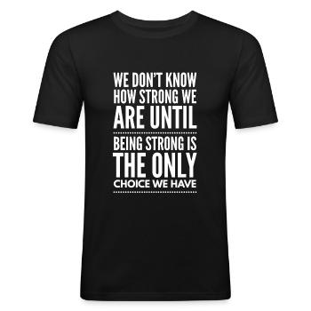 nous ne savons pas combien nous sommes jusqu'à - T-shirt près du corps Homme - noir - Devant - Nik (191cm)