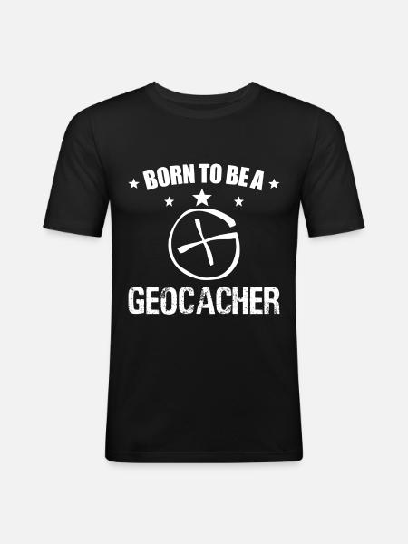 Geocacher, Geocaching, Schnitzeljagd - Männer Slim Fit T-Shirt - Schwarz