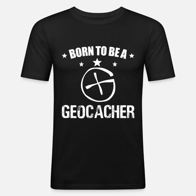 Geocacher, Geocaching, Schnitzeljagd - Männer Slim Fit T-Shirt - Schwarz