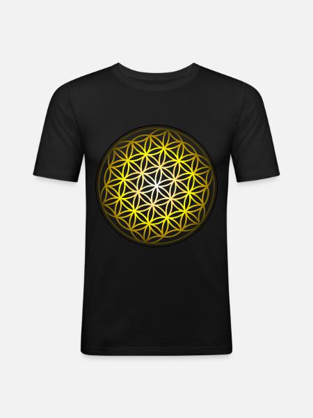 Fleur de vie - T-shirt près du corps Homme - noir