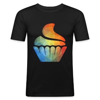 Cupcake muffin sweets snack bakery sugar - Men's Slim Fit T-Shirt - black - Front - Nik (191cm)