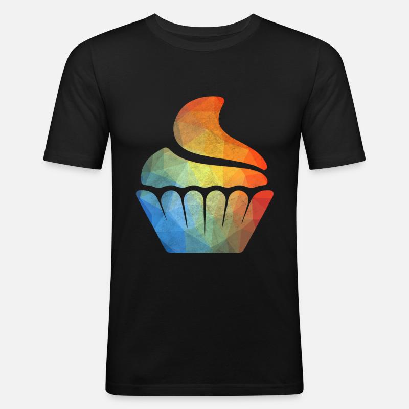 Cupcake muffin sweets snack bakery sugar - Men's Slim Fit T-Shirt - black