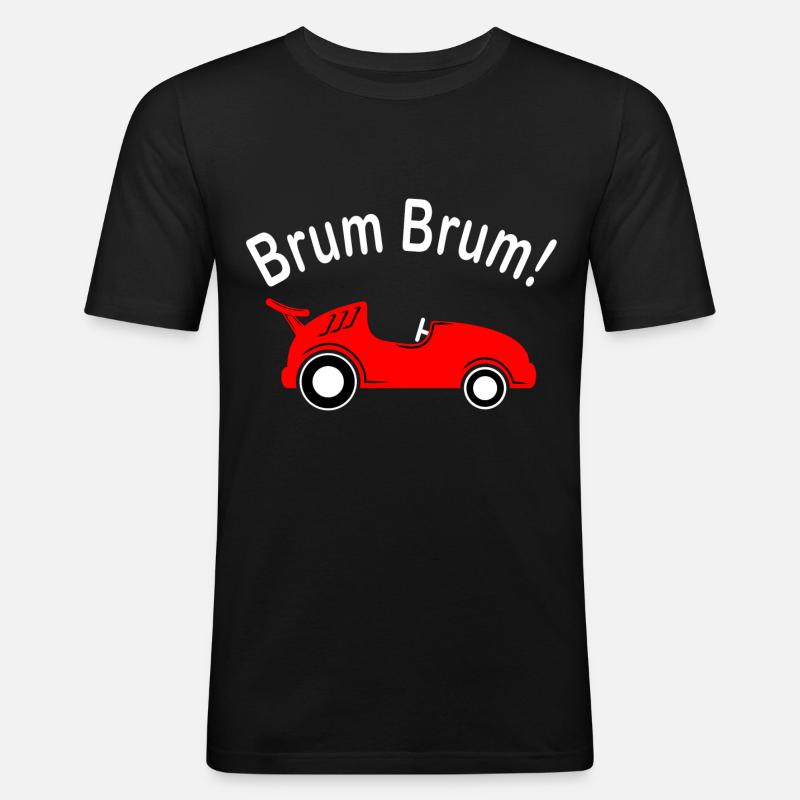Kinder Auto Brum Brum - Männer Slim Fit T-Shirt - Schwarz