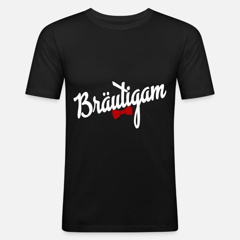 Bräutigam - Männer Slim Fit T-Shirt - Schwarz