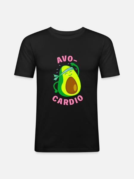 Avo Cardio - Männer Slim Fit T-Shirt - Schwarz