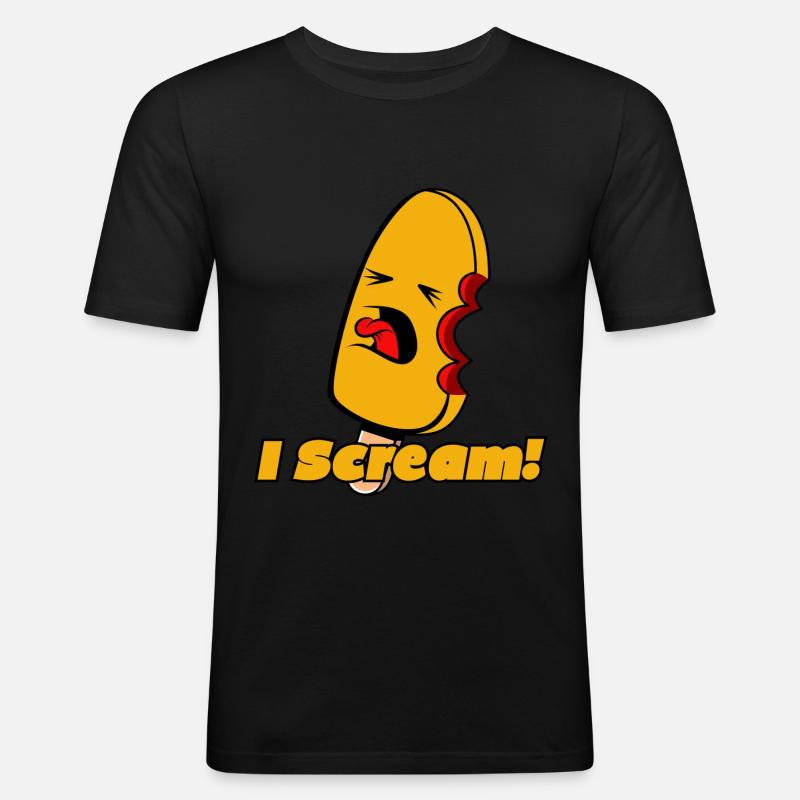 Eis - I Scream - Männer Slim Fit T-Shirt - Schwarz