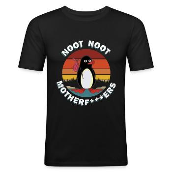 Noot noot - T-shirt près du corps Homme - noir - Devant - Nik (191cm)