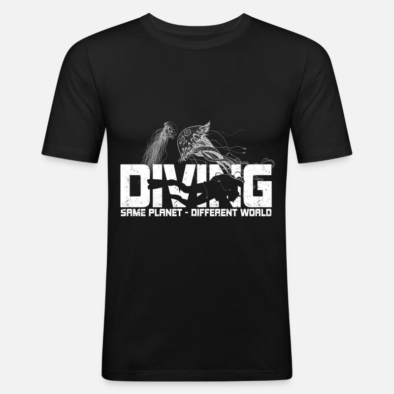 Gerätetauchen - Männer Slim Fit T-Shirt - Schwarz