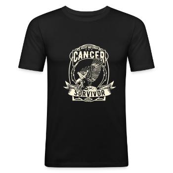 Krebs überlebender! - Männer Slim Fit T-Shirt - Schwarz - Vorne - Nik (191cm)