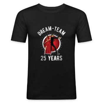 25 Jahre Traumteam - Männer Slim Fit T-Shirt - Schwarz - Vorne - Nik (191cm)