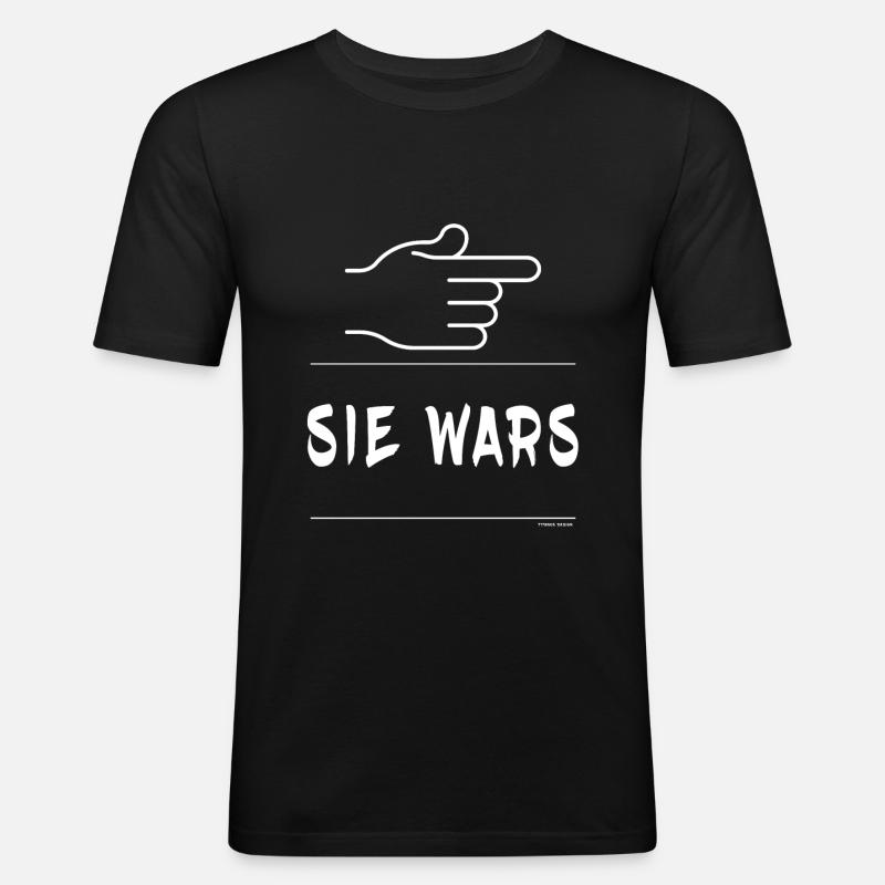 Sie Wars - Männer Slim Fit T-Shirt - Schwarz