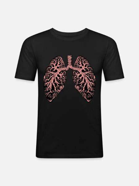 Lungs drawing anatomy - Men's Slim Fit T-Shirt - black