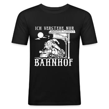 Lokführer Fahrdienstleiter Triebfahrzeugführer - Männer Slim Fit T-Shirt - Schwarz - Vorne - Nik (191cm)