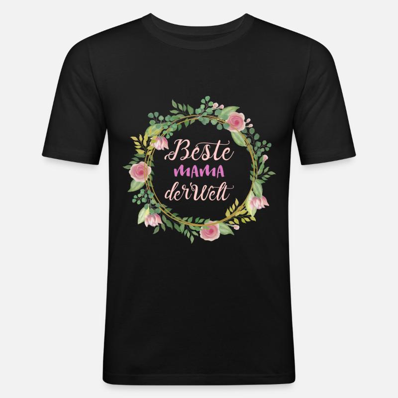 beste Mama der Welt - Männer Slim Fit T-Shirt - Schwarz