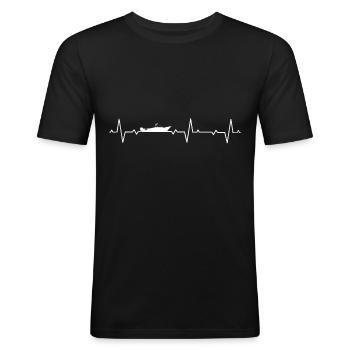 Boat owner motorboat boat trip - Men's Slim Fit T-Shirt - black - Front - Nik (191cm)