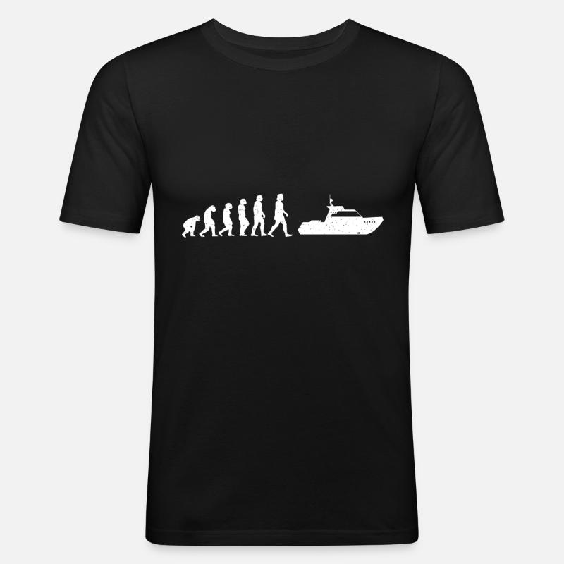 Bootsbesitzer Motorboot Bootsfahrer Evolution - Männer Slim Fit T-Shirt - Schwarz