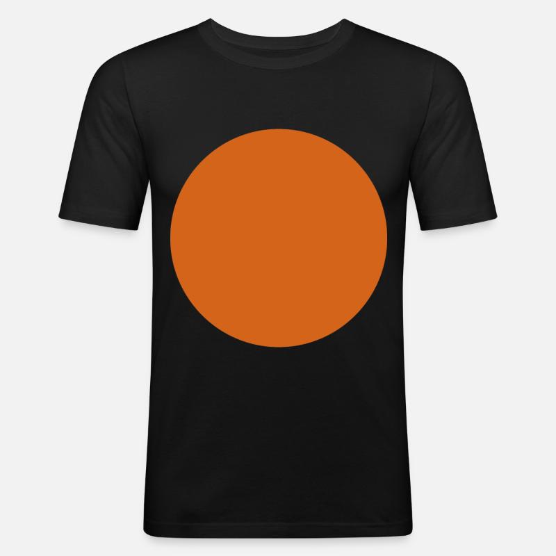 Orange - Circle - Pumpkin - Men's Slim Fit T-Shirt - black