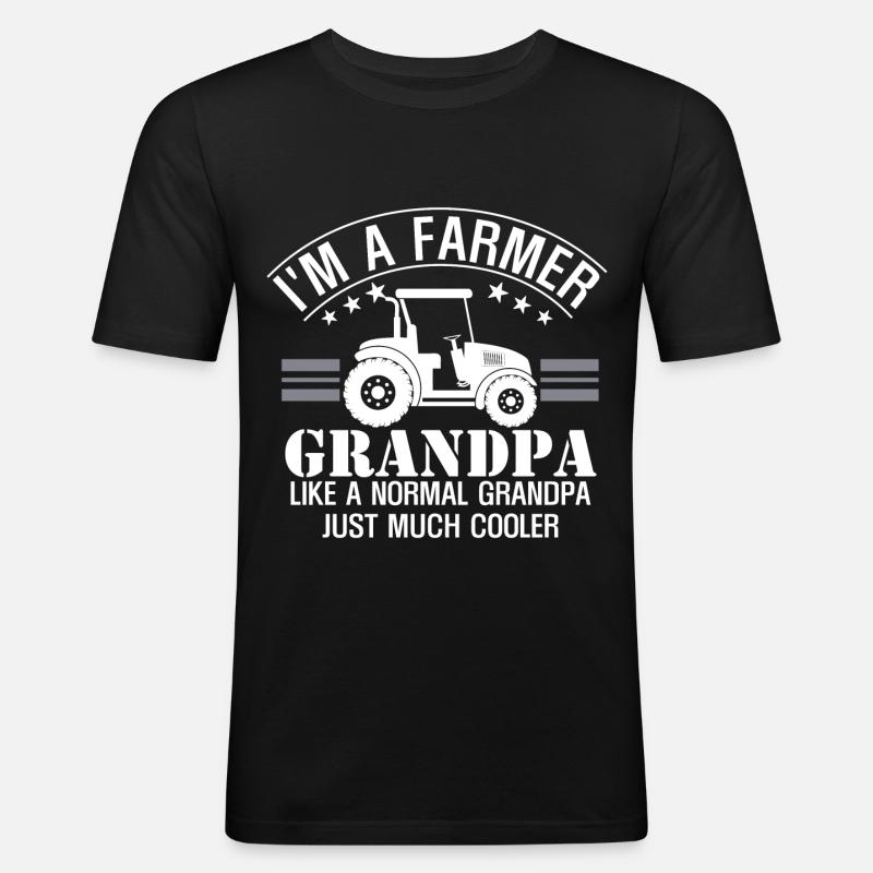 Bauer Opa - Männer Slim Fit T-Shirt - Schwarz