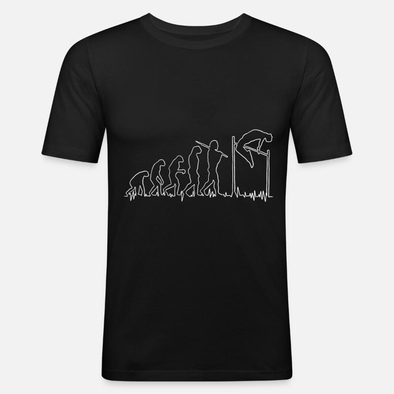 Evolution Hochsprung Leichtathletik - Männer Slim Fit T-Shirt - Schwarz