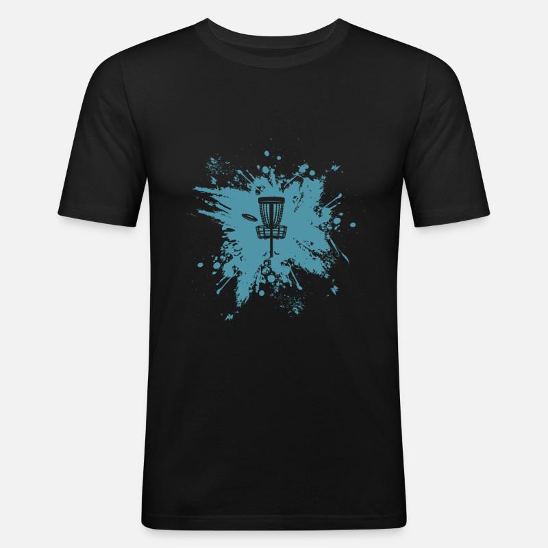 Disc Golf Flugscheibe Discgolfer Geschenk - Männer Slim Fit T-Shirt - Schwarz
