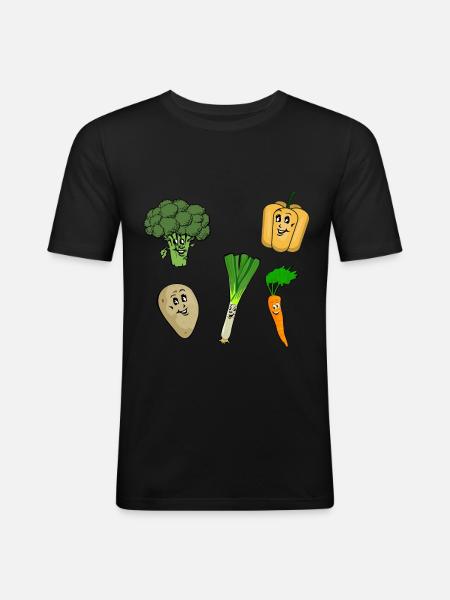 Happy vegetables - Men's Slim Fit T-Shirt - black
