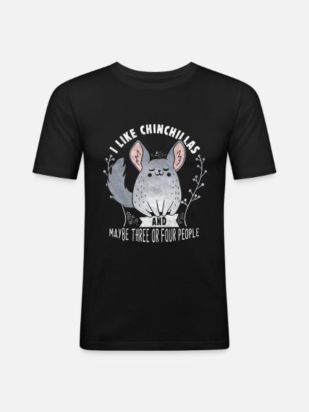 Chinchilla Funny Sayings - Men's Slim Fit T-Shirt - black