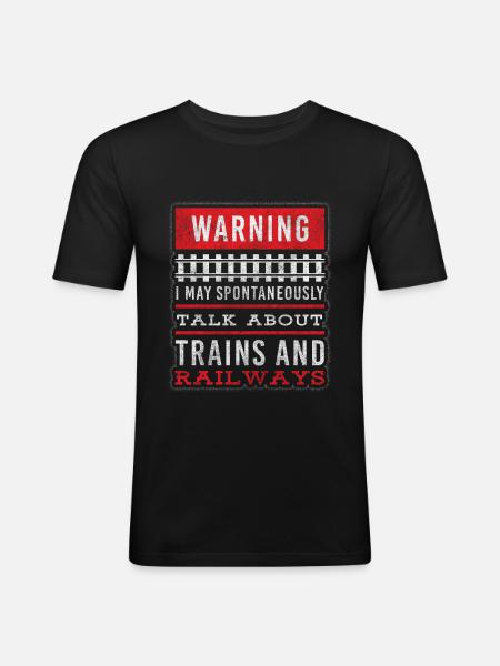 Railway Märklin Nerd Miniature - Men's Slim Fit T-Shirt - black