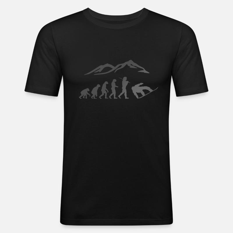 Snowboarding Evolution Boarder Schnee - Männer Slim Fit T-Shirt - Schwarz