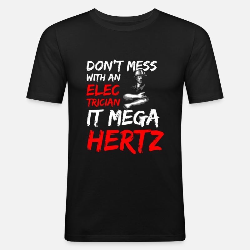 Strom Elektroniker - Männer Slim Fit T-Shirt - Schwarz