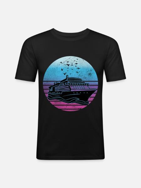 Kreuzfahrt - Männer Slim Fit T-Shirt - Schwarz