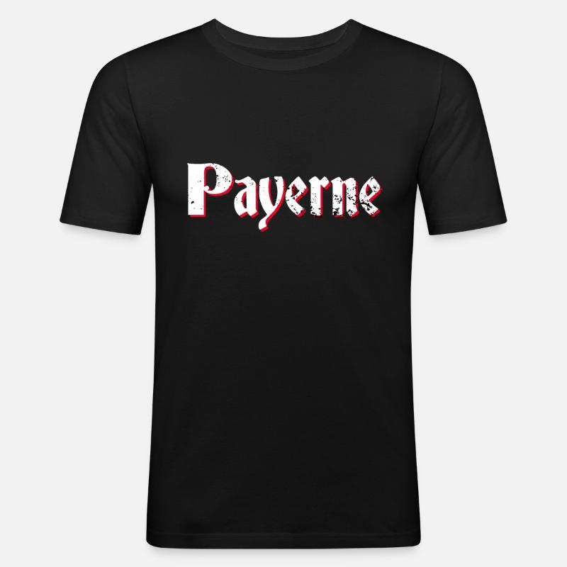 Payerne - Männer Slim Fit T-Shirt - Schwarz