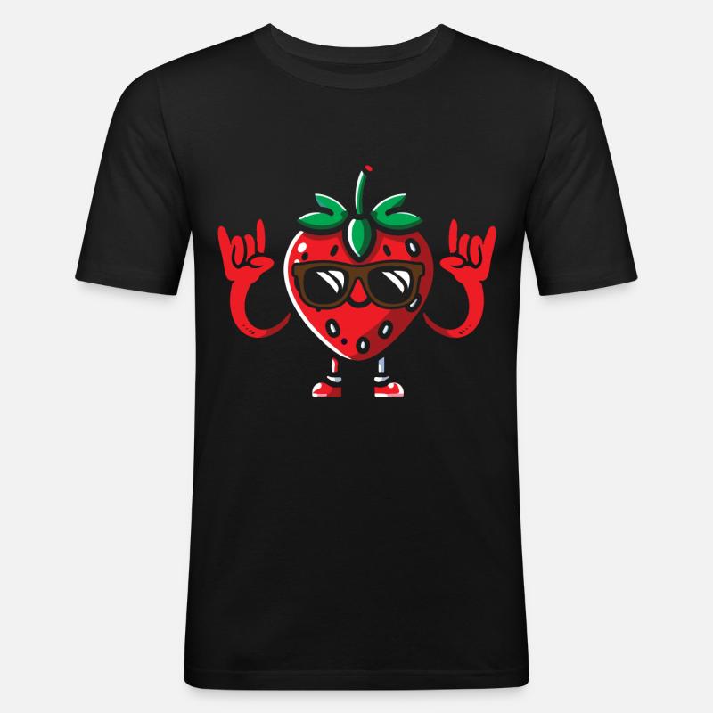 Wunderschönes Erdbeer Kostüm - Männer Slim Fit T-Shirt - Schwarz