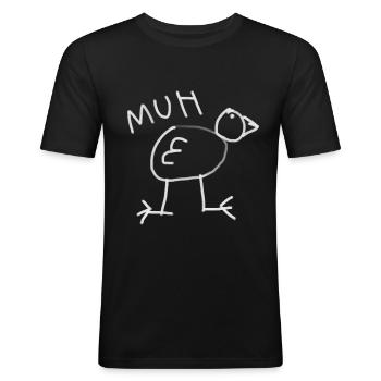 Ente Muh Lustig Witziges Geschenk Enten - Männer Slim Fit T-Shirt - Schwarz - Vorne - Nik (191cm)
